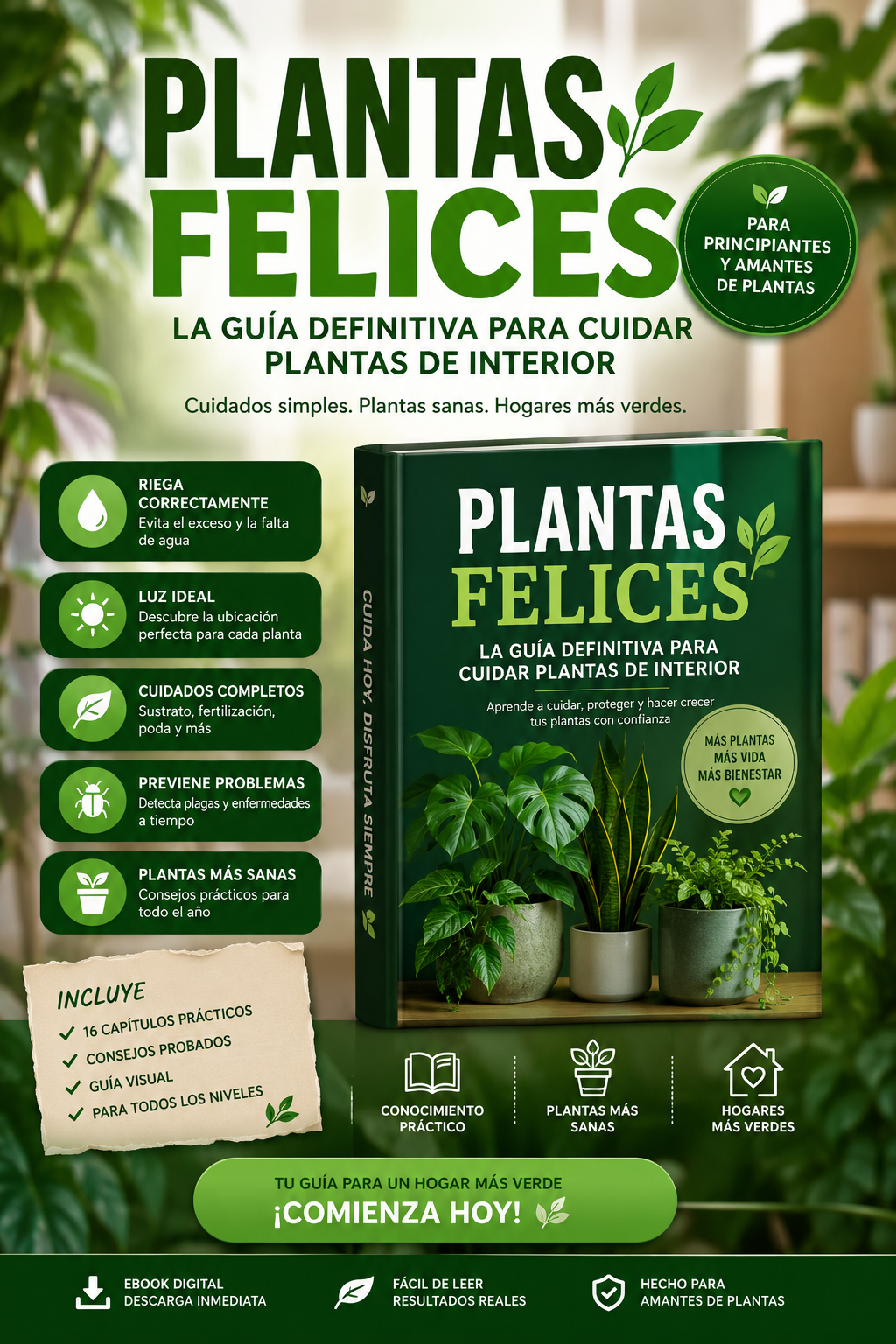 La Guía Digital Completa del Cuidado de las Plantas en tu Hogar